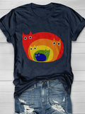 LGBT Cute Rainbow Cats Casual Print T-shirt