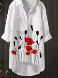 Women's Floral Print Casual Vintage Shirt Dress