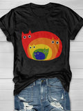 LGBT Cute Rainbow Cats Casual Print T-shirt