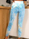 Women's Art Sequin Print Casual Stretch Pants
