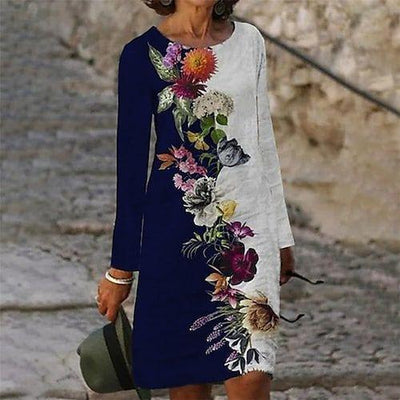 Women's  retro  flowers Print  grace dress