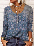 Women's Vintage Print blouse Top