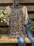 Women's Leopard Print V-neck Top