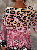 Women's Leopard Skull Casual Top