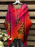 Women's Gradient Leopard Art Design Casual Top