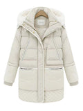 Women's Lamb Wool Mid-Length Thickened Padded Jacket