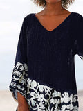 Women's Boho Floral Slouchy Casual Top