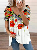 Women's  floral print Short Sleeve Top