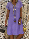 Women's Solid color Cotton linen Maxi Dress