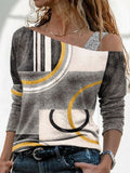 Women's Modern Abstract Geometric Art Casual Tops