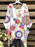 Women's Vintage Mandala Art Print Casual Top