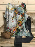 Women's Floral Print Casual Vintage Top