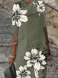 Women's Cotton Flower Artistic Maxi Dress