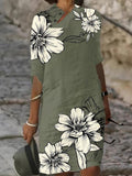 Women's Cotton Flower Artistic Maxi Dress