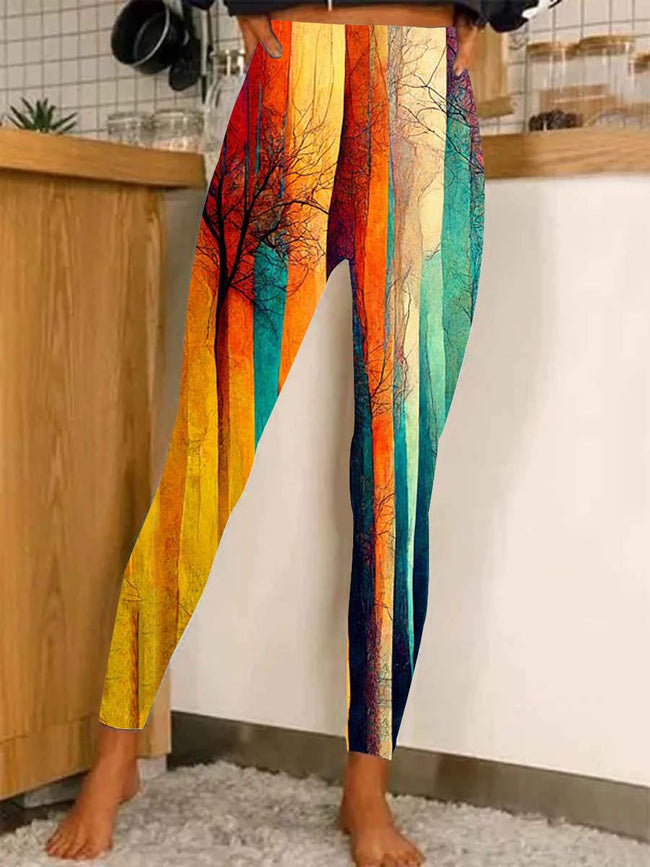 Womens shiny Butterfly print  Stretch  Leggings