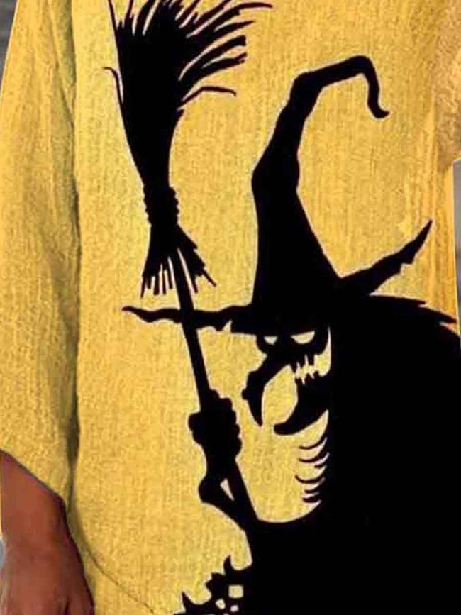 Women's Halloween Witch Art Print Casual Top
