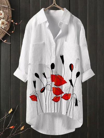 Women's Floral Print Casual Vintage Shirt Dress