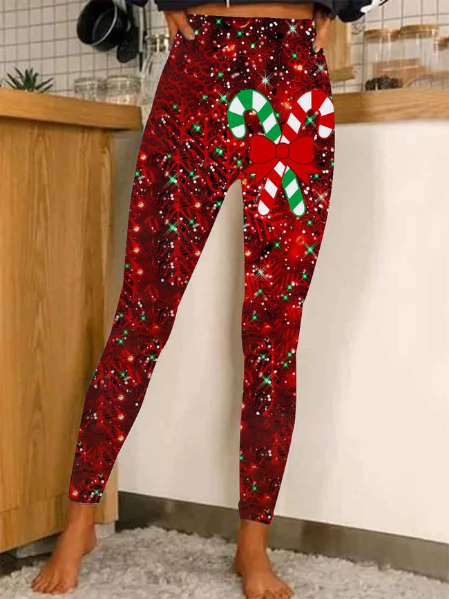 Women's Christmas Print Casual Stretch Pants Leggings