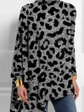 Women's Leopard Print Casual Turtleneck Top