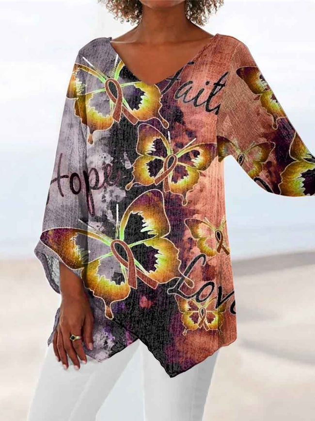 Women's Butterfly Art Printed Casual Top
