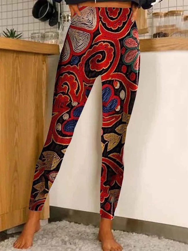 Women's   floral print  Casual Stretch Pants Leggings