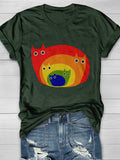 LGBT Cute Rainbow Cats Casual Print T-shirt