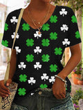 Women's  Clover Print  casual T-shirt