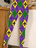 Women's MARDI GRAS DAILY Print   Leggings