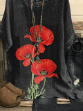 Women's Poppy Memorial Day Lounge Top