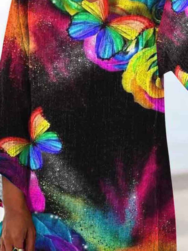 Women's Colorful Butterfly Art Printed Casual Top