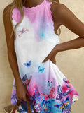 Women's Cotton Butterfly Midi Dress