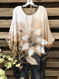 Women's Artistic Flower Design Casual Top