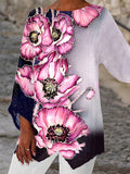 Women's Art Floral Print Casual Top