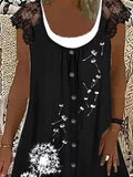 Women's Shift Dress Mini Dress Black Navy Blue Gray Short Sleeve Floral Lace Spring Summer Crew Neck Basic 2023 S M L XL XXL XXXL